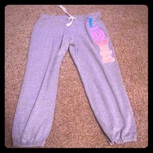 Love grey sweatpants with sparkles size lg